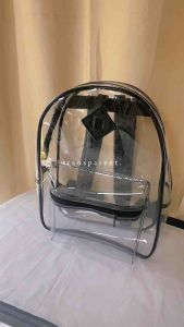 Clarté Transparent Backpack with Black Trim and Zippers Donna B Lifestyle