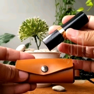 Lipstick Lipbalm Case Kulit Sapi Premium | Gantungan Holder Wadah Lipstik Lipgloss