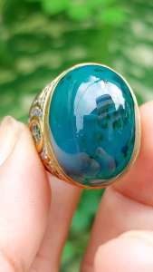 Cincin Batu Bacan Doko Lawas Natural ( High Quality ) Perak Micro Setting