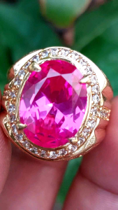 Cincin Batu Permata untuk Pria: Cincin Pria Batu Permata Siam Bangkok Grade A (Premium)