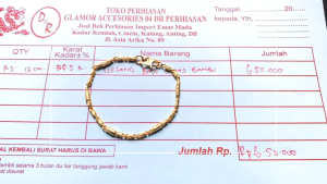 gelang bambu pasir bayi dan anak lapis emas 24k sudah di lengkapin surat dari toko