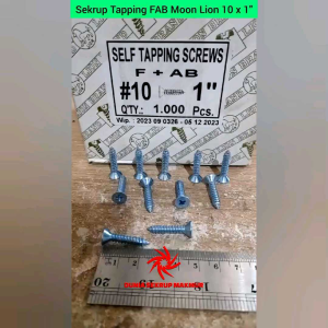(50 pcs) Sekrup FAB 10x1\" / Skrup Tapping Kepala Rata 2.5CM