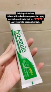 3 pcs NUSMILE (PASTA GIGI HERBAL ALAMI HILANGKAN PLAKBAU MULUT)