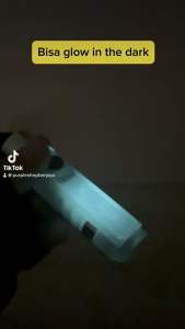 Senter Saku Mini Transparan Glow in the Dark 8 Mode Cahaya Super Terang Flashlight Biru Merah