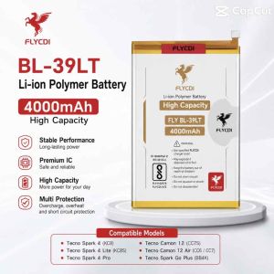BL-39LT Battery 4000mAh for Tecno Spark 4 KC8 / Spark 4 Lite KC8S / Camon 12 CC7S / Camon 12 Air CC6 CC7 FLYCDI