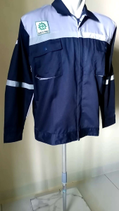 Baju Wearpack Safety K3  Kerja Proyek Atasan Seragam Lengan Panjang Navy Abu Muda American Drill Grade A