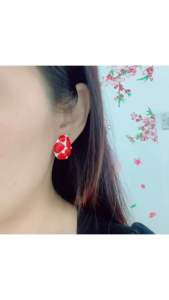 Light luxury Euro American water drop-shaped diamond earrings