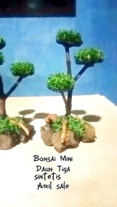 Bonsai Mini Daun Tiga Sintetis