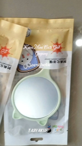 CERMINAN RIAS Makeup Dengan Gagang kaca portabel motif animal