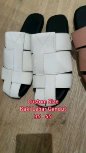 Jacky Sinta Flat Sandal Wanita Kekinian Jumbo Size Big Size Custom Kaki Lebar Gendut Hadiah Kado Sepatu Sendal Cewek Perempuan
