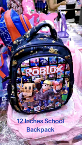 Roblox 12 Inches School Backpack for Boys Kids with 2 Compartments and Side Pockets Printed Fun Cartoon Designs