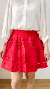 ●ECLAIRE● 04N Rok Skirt Mini Laser Kasual Casual Korea Mode Imlek CNY Lunar Natal Christmas Merdeka Agustus Import 139