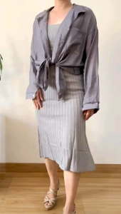 ●ECLAIRE● 02L Kemeja Rayon Tencel Lengan Panjang Longsleeves Polos basic Dasar Korea Kerja kantor Mode import 9911