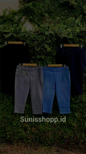 Celana Wanita 7/8 Legging Jeans JUMBO (Jegging) Pinggang Karet Big Size 31 - 38 Lejing
