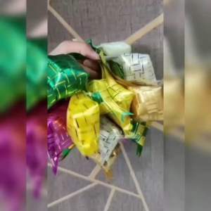 KETUPAT LEBARAN ISI DAKRON / KETUPAT HIASAN IDUL FITRI / KETUPAT GANTUNG / AKSESORIS IDUL FITRI - 1SET(2PCS) / KT-785942