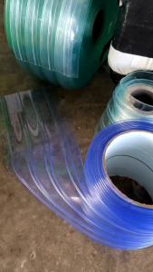 PVC Curtain I Ribbed I Door Strip I Anti Static I Cool Room Curtain I Clear Blue I Anti insect curt 透明pvc软门帘