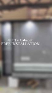 Elegant Wall-Mounted Media Console Cabinet with LED Lighting & Open Shelves