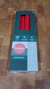 Bolsius Red Tapered Dinner Candles 24.5cm (Pack of 4) [Direct Import from The Netherlands]