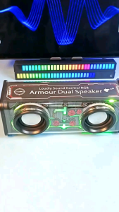 Speaker Bluetooth V8 Armour 10W Double Subwoofer Music BASS RGB LED Light Transparent
