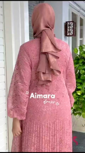 DRESS KONDANGAN PREMIUM BY SHOFIYA / GAMIS BRUKAT DAN SILK HQ / GRISA DRESS LENGAN BALON POLOS TERBARU / AIMARA DRESS
