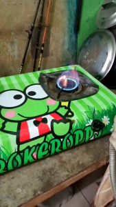 Stiker kompor gas dua tungku uk 50x100 cm