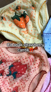 MURAH MERIAH CELANA DALAM ANAK PEREMPUAN MOTIF STRAWBERRY ISI 3-6 PCS