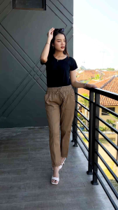 Celana baggy pants Stretch calana kerja chinos wanita melar celana kantor wanita mh