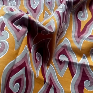batik.cirebon | Katun PREMIUM | Kain Mega Mendung kuning mustard motif coklat