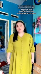 DRESS JUMBO XXXXL LD 130 - 140 cm // BAJU BIG SIZE CRINKLE PREMIUM BUSUI