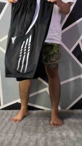YS Celana 3/4 Pria Sporty Celana Pendek Cowok Short Pants - Strip Putih