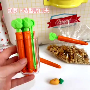 Klip Sealer Makanan Bentuk Wortel / Penjepit Kemasan Makanan 1Pack isi 5pcs