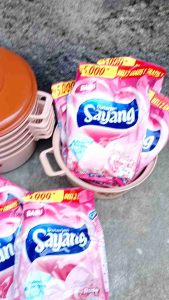 Promo 6 Pcs Sabun Cuci Deterjen Bubuk Sayang 220gram Bubuk Gratis 1 Set Wadah Panci Plastik