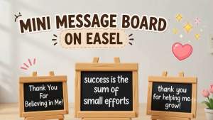 Personalised Mini Message Display Board with Easel | Custom 3D Printed Desk Sign | Cute Home Office Desk Decor | Teacher Appreciation Birthday Wedding Anniversary Housewarming & Business Opening Gift | 2 Sizes (Large 9 × 7.5 cm / Small 6 × 5 cm)