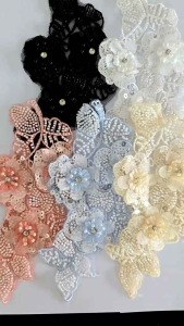 Lace Bordir Full Payet 3D Handmade Flower: Desain Dekorasi & Aksesoris