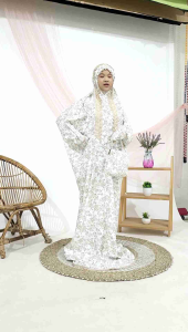Mukena Terusan Remaja Mukena Lajuran Katun Foil Premium Series KD Kalung