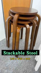 ️❤️familystar2u - C691 Stackable Solid Wood Stool Round Dressing Chair Stool Round Dining Chair Dining Stool 凳子 圆凳 餐椅 (Ready stock & fast shipping)
