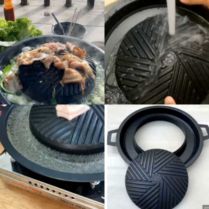 กระทะปิ้งย่างหมูกระทะ กระทะย่างใช้ได้กับ เตาแก๊ส เตาถ่าน