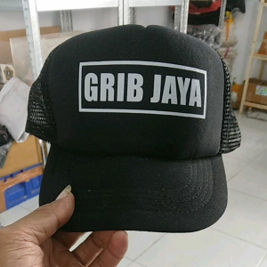 topi jaring trucker grib jaya putih free stiker grib