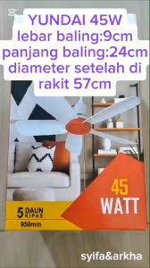 KIPAS GANTUNG YUNDAI 45W PLASTIK