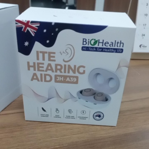 Bộ 2 máy Trợ Thính nhét tai Cao Cấp thiết kế sang trọng Biohealth JH-A39 độ lọc âm thanh rõ nét pin tự lưu sạc tự động xài bền nhỏ gọn Bảo Hành Chính Hãng 12T