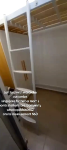 Loft bed with cabinet customize for helper room singapore/bomb shelter/store room/unity/smaller room