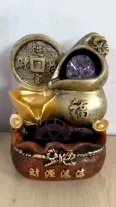 ชุดน้ำพุ น้ำล้นมงคลเสริมฮวงจุ้ย น้ำพุขนาดตั้งโต๊ะ สินค้าพร้อมใช้งาน