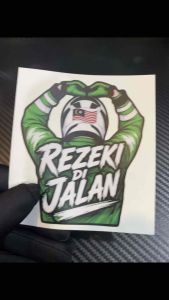 💚 Rezeki Di Jalan Biker Decal Rider Motorcycle Sticker Waterproof UV Resistant Premium PVC Sticker