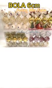 Mainan Natal Bola 6cm & Tas Mika: Dekorasi Pohon Terang
