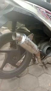 Knalpot CLD C3 New Oval fullset PNP Vario karbu/Beat/Scopy/Mio M3/Mio sporty dan Genio