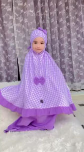 ชุดละหมาดเด็ก ลายสก็อต ชุดละหมาดเด็ก ลายในตัว ผ้าไหมอีตาลี่