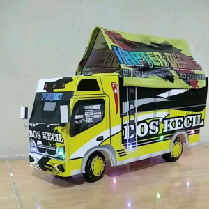 TRUCK OLENG MINIATUR KUNING FULL VARIASI LAMPU BELOK OLENG BONUS TERPAL TERBARU TERBAIK