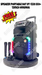 Speaker Portable Wireless DAT DT 1220 ECO+ Original Bluetooth 12 inch DAT 1220 Free 2bh Mic Wireless DT1220 DAT1220 ECO+ ( Bisa COD )