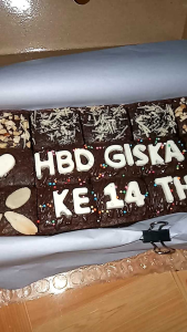 Brownies Ulang Tahun Free Tulisan 20x10 cm