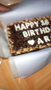 Brownies Fudgy Ulang Tahun Free Tulisan 20x10 cm